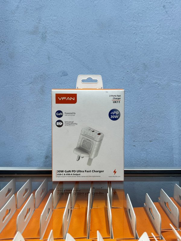vfan 30w super fast charger adapter